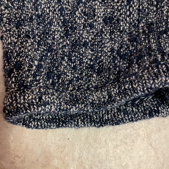 Chicos Boxy Cotton with Gold metallic Thead Loose Weave sweater 3/4 sleeve - Picture 5 of 8